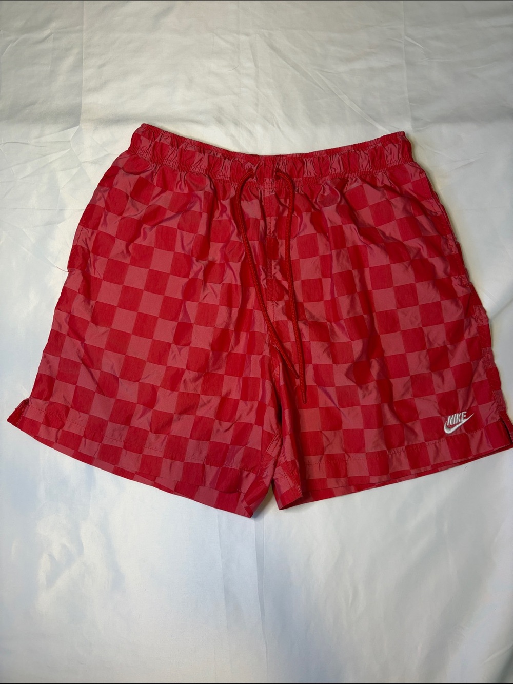 Nike Men’s Red Checkerboard Athletic Shorts